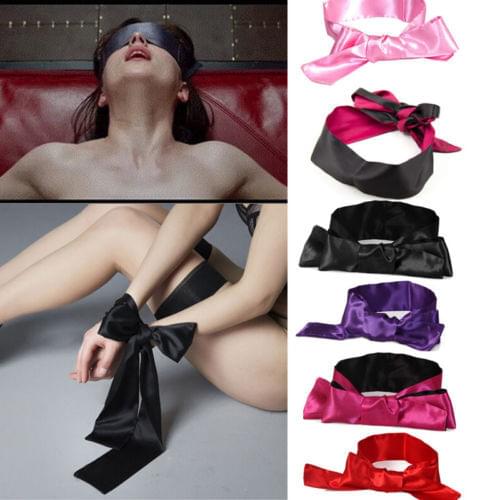 Hot Women Exotic Eye Mask Sexy Lace Solid Bow Eye Mask Blindfold Handcuff Restraint Flogger Whip Costume Sexy Sleep Eyeshade