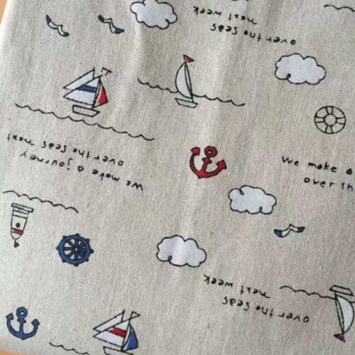 LINENCotton Fabric For Clothing Quilting FLOWERS Twill Fabrics Cloth DIY Sofa Curtain Tablecloth Cushion CRAFT SEWING Materiasl