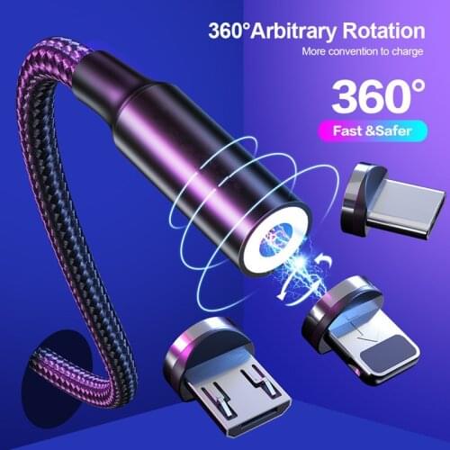 1M 2M Magnetic charger Cable usb c Type c cable 2.4A fast Charging Micro USB cord for Xiaomi Redmi Huawei Samsung iPhone cable