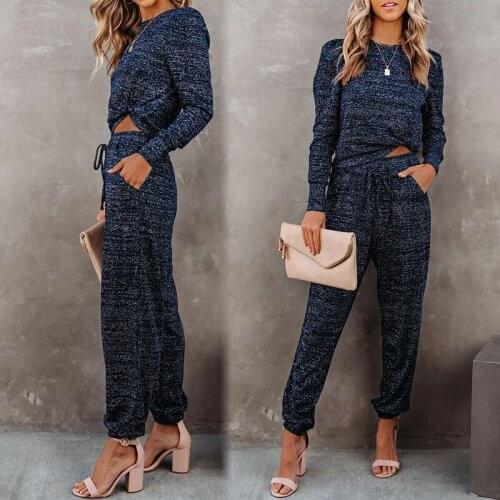 Fashion Print Tracksuit Women Two Piece Set Autumn Clothing Pullover Sweatshirt Top Long Pants Suits Casual Lounge Wear Outfits