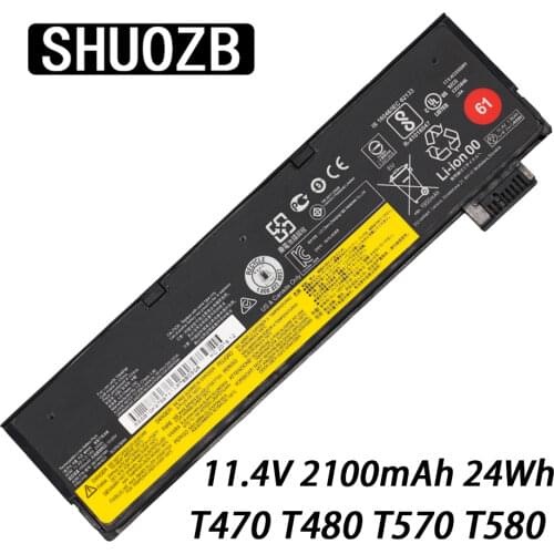 New Laptop Battery for Lenovo ThinkPad T470 T480 T570 T580 P51S P52S 01AV427 01AV423 SB10K97580 61 11.4V 2110mAh 24Wh SHUOZB