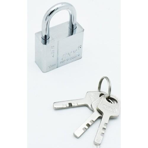 New high quality 30MM square chrome-plated iron padlock, imitation stainless steel lock, wooden door iron door padlock