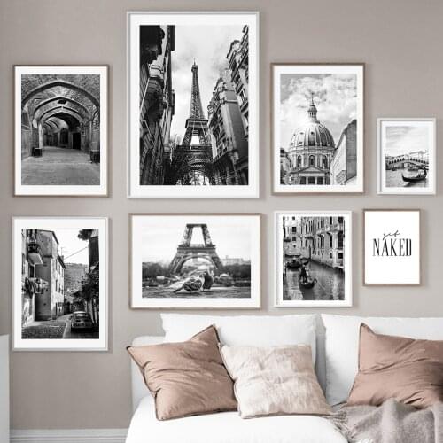 Paris Tower Venice Covered Bridge Retro Nordic Posters And Prints Wall Art Canvas Painting Wall Pictures For Living Room Decor