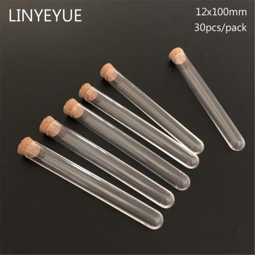 30pcs/pack 12*100mm Plastic Test Tube With Cork Wedding favours