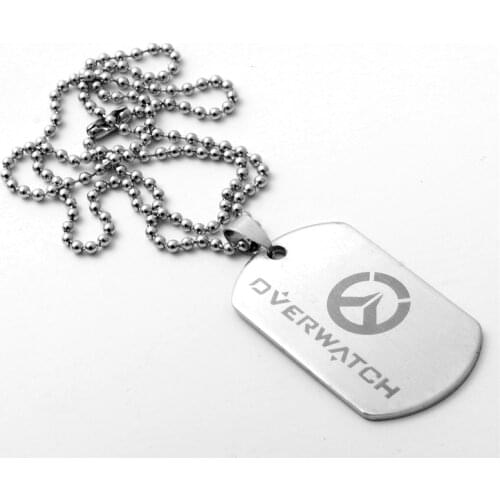 RONGQING 5pcs/lot stainless steel 316l Game Overwatch wholesale Pendant Necklaces charms jewelry for man fans new gift