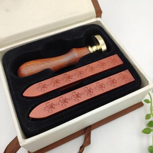 Customized Sealing Wax Stamp Gift Box Set Make Personalized Logo Copper Stamp For Document Sealed Envelope Signature