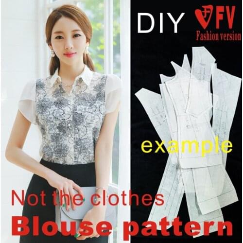 Sewing drawings female soil petals half sleeve shirt collar summer shirt 1:1 clothing design pattern BCY-67