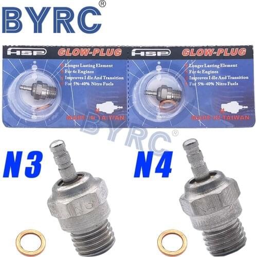 2pcs N3 N4 Glow Plug #3 #4 Spark Hot VX SH Nitro Engine Parts RC HSP 70117 For RC Nitro Car Redcat Himoto Traxxas Hpi OS