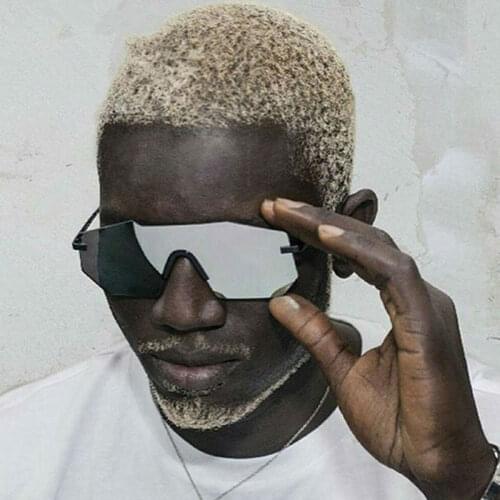 Rimless mirror polarized sunglasses women men fashion brand designer retro frameless Eyewear one piece driving Sun glasses