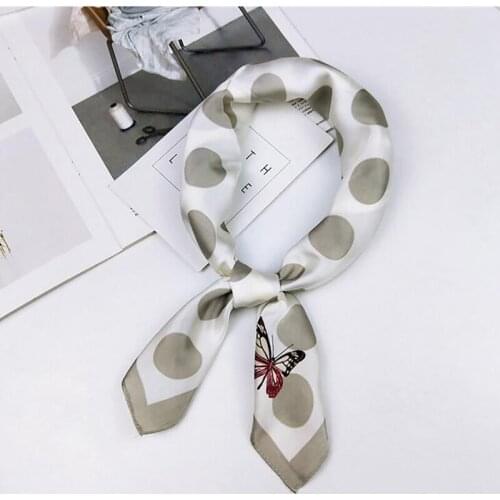 Women Elegant Vintage Skinny Retro Neckerchief Fashion Women Square Scarf Hair Tie Band For Business Party Silk Satin Scarves