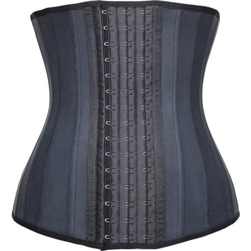 Womens 25 Steel Boned Waist Trainer Cincher Latex Underbust Corset Waste Tummy Control Waisttrainer Slimming Sheath Belly Wait