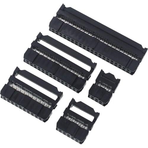 10PCS FC-6/8/10/12/14/16/18/20/30/40/50 Pins Female Header IDC Socket Connector 2.54MM pitch FOR 1.27MM Ribbon Cable Connector