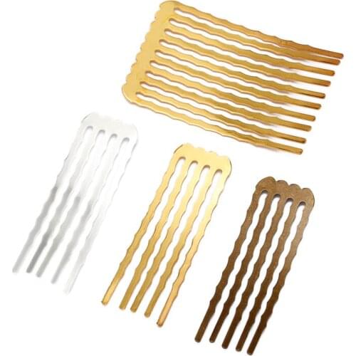 10 Pieces 5/10/13 Teeth Hair Clip Combs DIY Metal Wire Hair Combs Wire Twist Bridal Wedding Veil Combs
