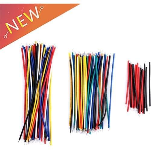 130PC UL1007 24AWG Breadboard Jumper Cable Wires Kit 8cm Fly Jumper Wire Cable Tin Conductor Wires 5 Colors PCB Solder Cable