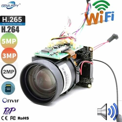 2MP 3MP 5MP 10X Zoom 4.9-47mm Lens Wifi IP PTZ Camera Module CCTV Security System Wireless AP Onvif Two Ways Audio TF Card Slot