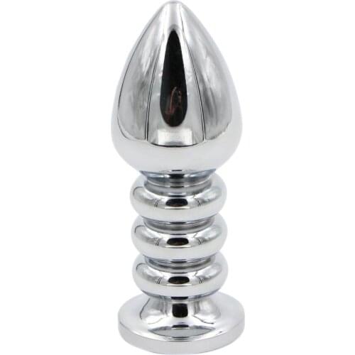 2019 Spiral Anal Beads Metal Anal Plug Stainless Steel+Crystal Jewelry Butt Plug & 10 Mode Mini Vibrator Sex Toys for Woman