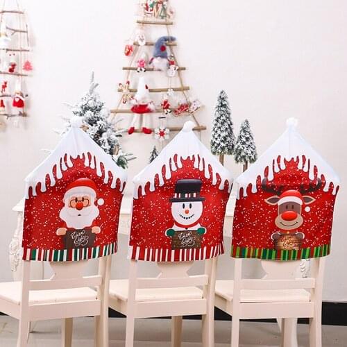 2021 Santa Claus Hat Chair Cover Christmas Decorations For Home Table Chairs Covers Party Christmas Ornaments Xmas Gift