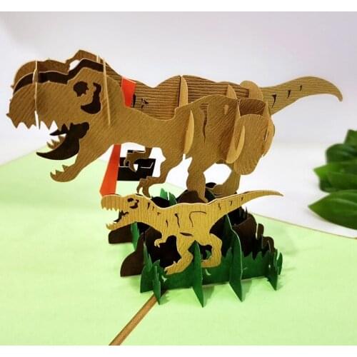 3D Dinosaur Cards Fathers Day Greeting Pop Up Cards Postcard Fathers Day Gift Childrens day Thank You Cards for Business