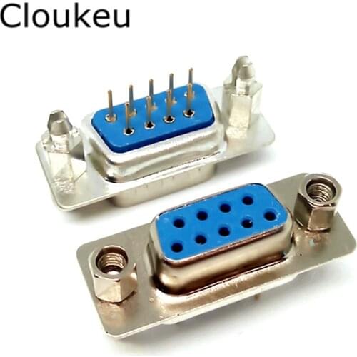 5Pcs With fixed screw DP9 hole female Insert plate type PCB Connector RS232 serial port DB9 adapter