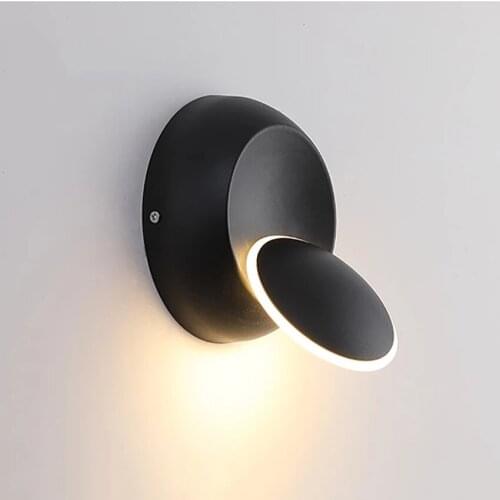 5W Round LED Wall Lamp 360 Degree Rotation Adjustable Wall Light Modern Creative Bedroom Bedside Aisle Corridor Light Fixture