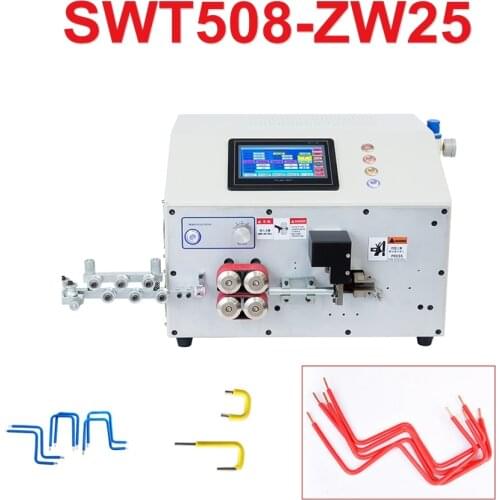 SWT508 Double Head Automatic Peeling and Bending Machine Angle Bender Type PVC Electrical Wire Bending Pipe Hydraulic