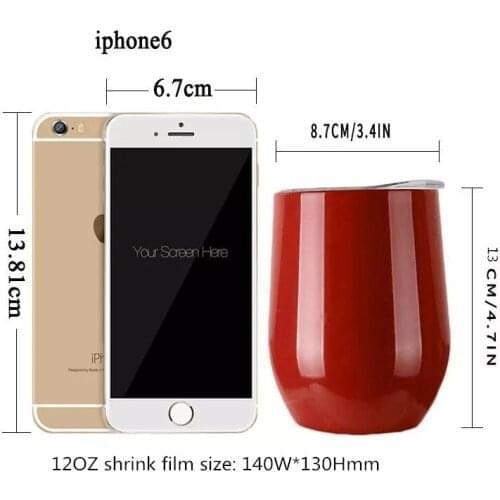 White Sublimation Shrinkable Wrap for 12 Ounce Wine Mug