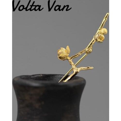 Volta Van 925 Sterling Silver Brooches 2021 New Elegant Plum Blossom Classic Fine Jewelry Luxury Concise Leisure Women Brooch