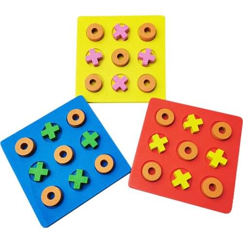 Wooden Parent-Child Interaction Leisure Board Game OX Chess Funny Developing Intelligent Educational Toys Puzzles Game Kids Gift