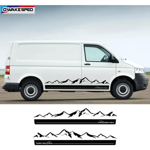 Both Side Mountain Sticker For VW Transporter Multivan T4 T5 T6 Outdoor Edition Stripes Car Styling Bus Door Body Decals