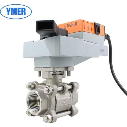 Belimo electric three piece stainless steel control valve analog signal temperature Regulating Valves for water