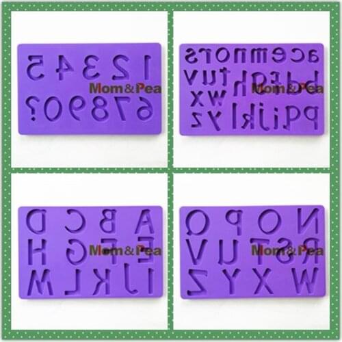 Mom&Pea GX112-115 Free Shipping Letters or Numbers Shaped Silicone Mold Cake Decoration Fondant Cake 3D Mold Food Grade