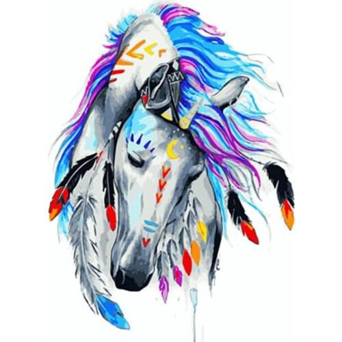 Colorful Horse Framed Pictures DIY Painting By Numbers DIY Oil Painting On Canvas Home Decoration Wall Art GX23671 40X50CM
