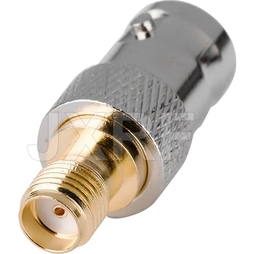 JXRF Coaxial Coax Adapter BNC Female Jack to SMA Female Jack Straight Gilded SMA to BNC Connector