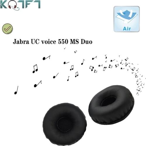 KQTFT leather 1 Set of Replacement EarPads for Jabra UC voice 550 MS Duo Headset Ear Pads Earmuff Cover Cushion Cups