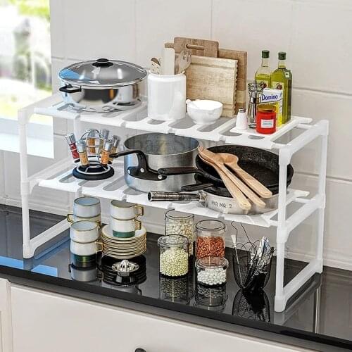 For kitchen Shelf Spice Rack Retractable Floor Cabinet Storage Multifunctional Storage Pot Kitchenware Drain Rack