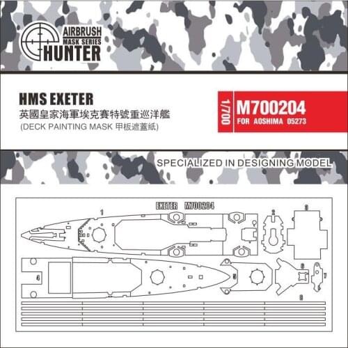 Hunter M700204 1:700 SCALE HMS EXETER DECK PAINTING MASK