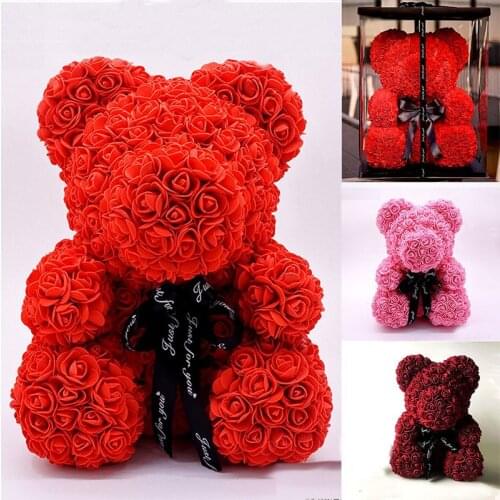 Simulation Rose Bear Valentines Day Rose Bear Valentines Day Gift Mothers Day Rose Bear Party Decoration Wedding Decoration R