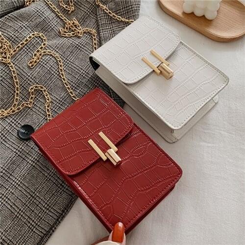 Crocodile Pattern Fashion Womens Bag High-quality Texture Shoulder Bag Mobile Phone Bag PU Buckle Crossbody Bags For Women 2021