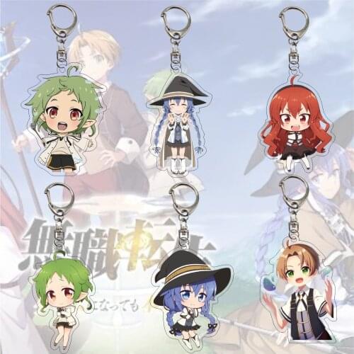 Mushoku Tensei: Jobless Reincarnation Keychain Roxy Migurdia Figures Key Chain Cartoon Printed Acrylic Key Ring Bag Pendant Gift