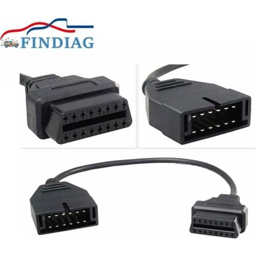 OBD/OBD2 Auto Diagnostic Connector Adapter for GM 12 Pin Male Connector to OBD2 16 Pin Female Connector
