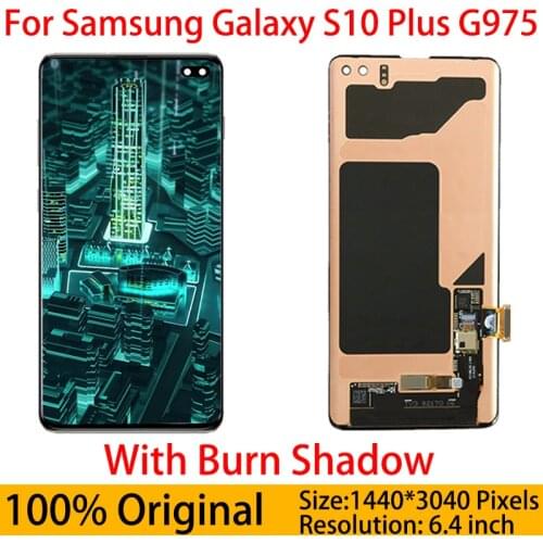 For Samsung Galaxy S10Plus LCD Touch Screen S10+Plus G9750 G975F AMOLED Display Digitize Assembly Replacement with dead pixel