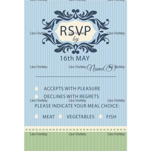 Personalized RSVP Card with Free Envelope for Wedding / Party,50 pcs/lot,R13