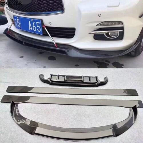 Q50 Carbon fiber Rear lip front lip side skirts rear diffuser Car body kit for Infiniti Q50 Car modification 2014-2016