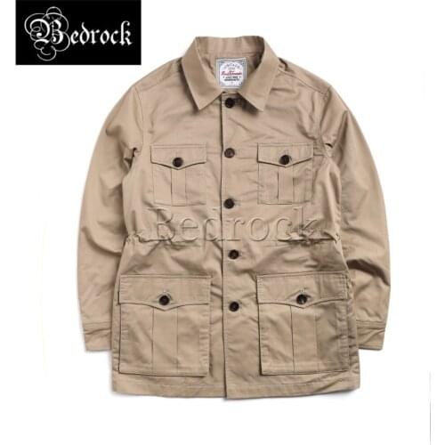 RT American retro hunter jacket mens multi-pocket tooling jacket male spring and autumn tough guy mid-length army windbreaker