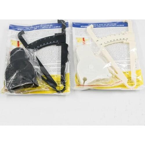 Dual scale fat measuring clip caliper skinfold thickness gauge with automatic winding measuring tape