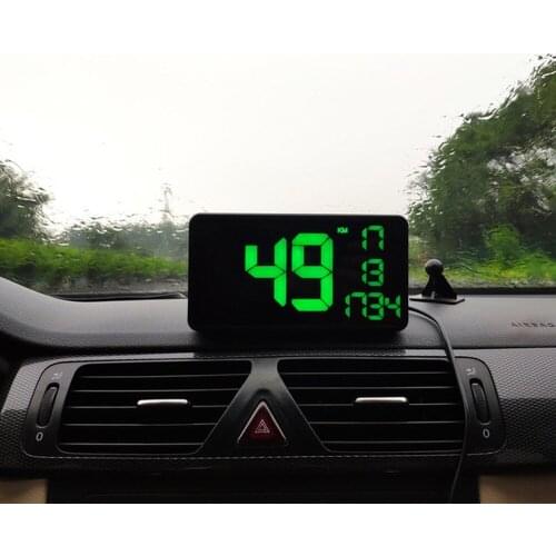 Universal Car HUD Head Up Display Large Screen Digital Display Speed Display With Speeding Alarm GPS Satellite Speed Measurement
