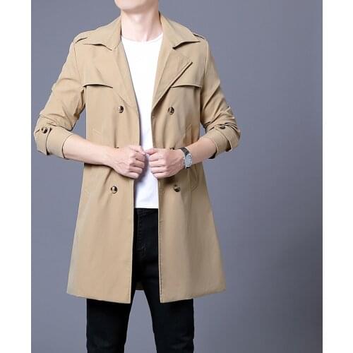 Windbreaker Men In The Long Slim Handsome Spring and Autumn 2021 New Mens Jacket Jacket Thin Korean Edition Trend 4XL