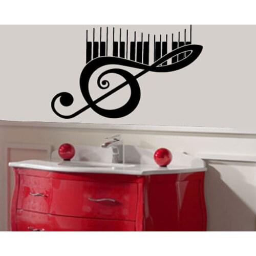 Music Note Scale Treble Clef Wall Sticker Home Decor Vinyl Art Mural Living Room Bedroom Decoration Kids Room Decal