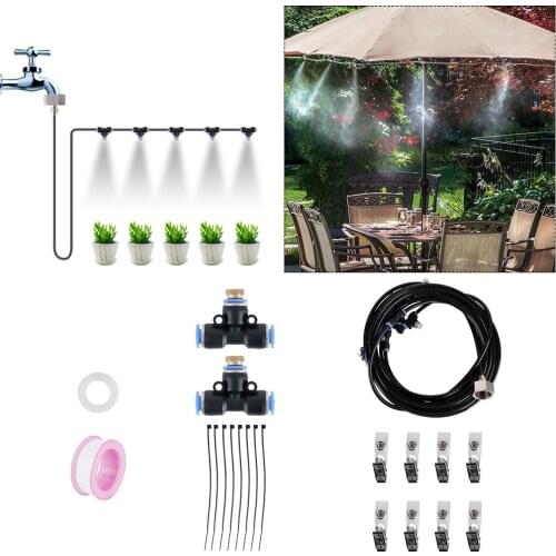 Water Misting Spray Cooling System Outdoor Garden Micro Drip Irrigation Cooling Mist Sprinkler Kits for Summer