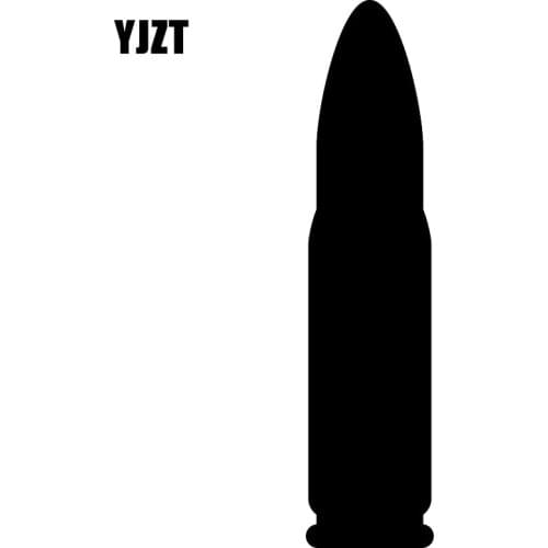 YJZT 3.2X14CM Bullet Funny Bumper Decoration Whole Body Scratch Occlusion Car Sticker C25-0517